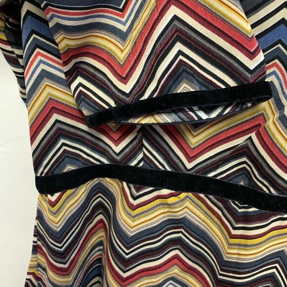 Molly Braken Multicolor Striped Chevron Print 3/4 Sleeve Fit & Flare Dress Sz M - Picture 6 of 13